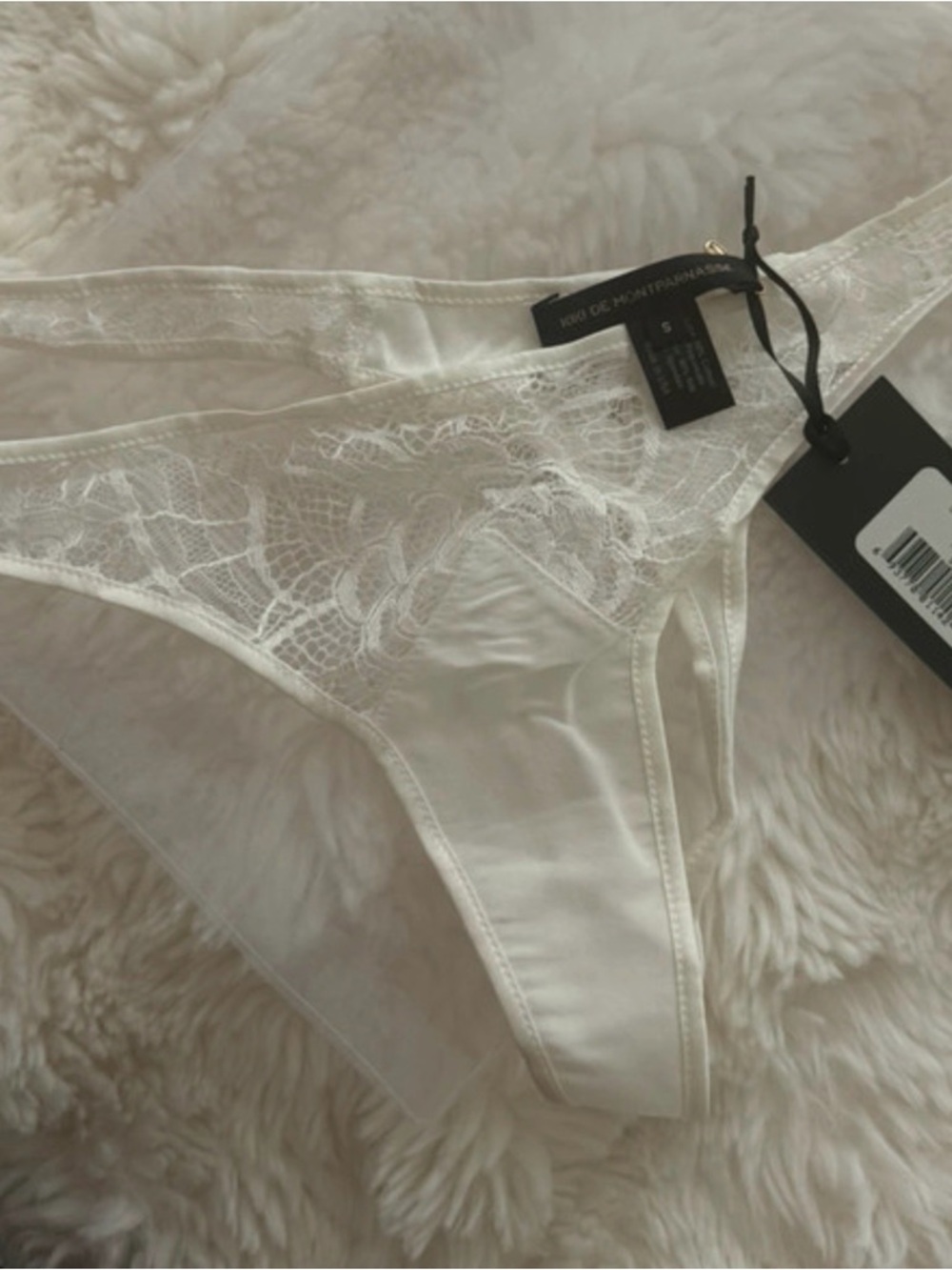 Kiki de Montparnasse Ivory Lace silk Thong – New with Tags, Size S